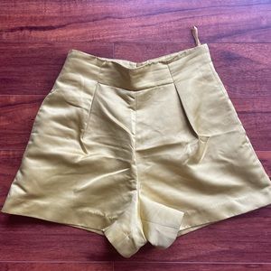 Yellow high rise shorts